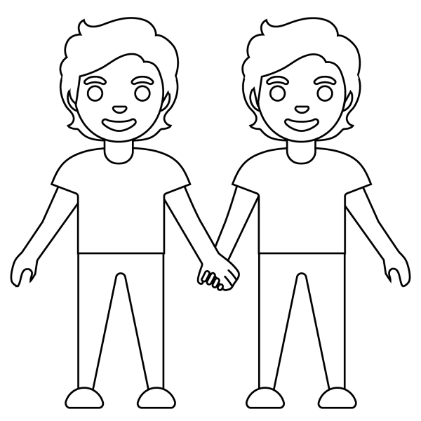 People Holding Hands Emoji coloring page image