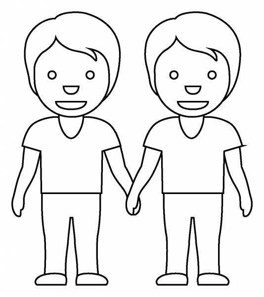 People Holding Hands Emoji coloring page image