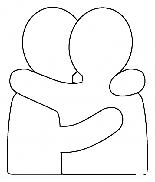 People Hugging Emoji coloring page image