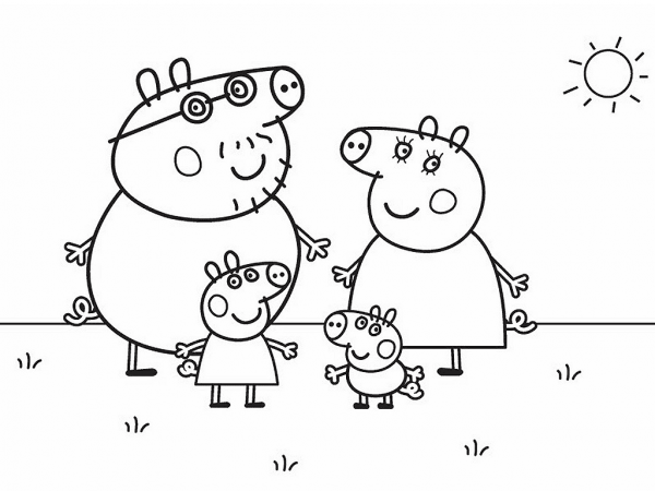 Peppa Pig’s Family coloring page image