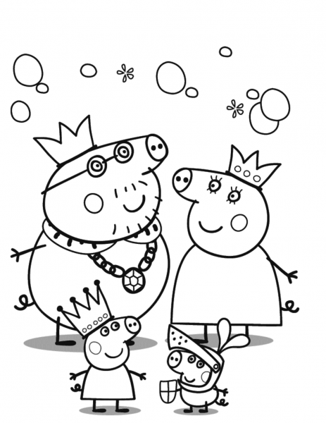 Peppa Pig’s Royal Family coloring page image