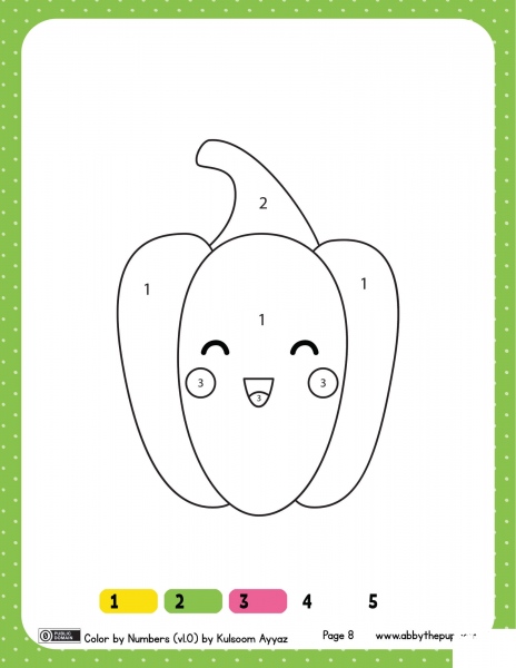Pepper Color by Numbers 1-3 image