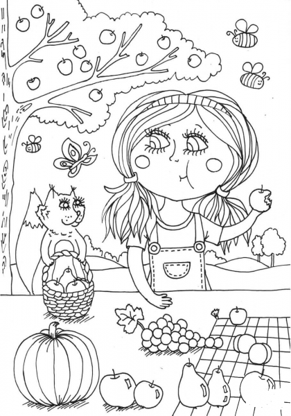 Peppy in August coloring page image