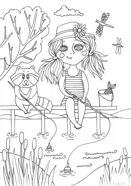 Peppy in June coloring page image