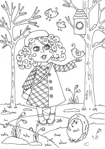 Peppy in March coloring page image