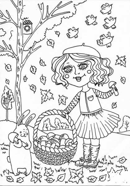 Peppy in September coloring page image