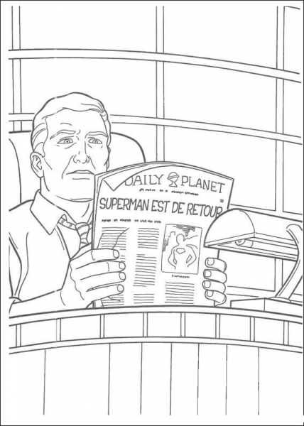 Perry White, Editor-in-chief of the Daily Planet coloring page image