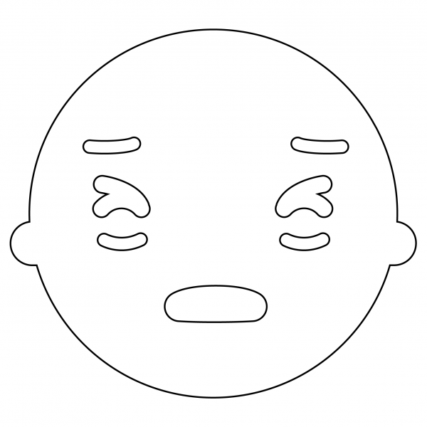 Perservere Face Emoji coloring page image