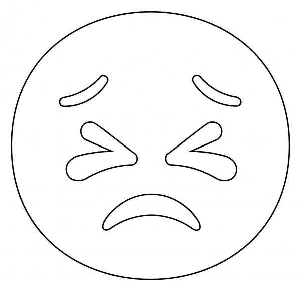 Persevering Face Emoji coloring page image