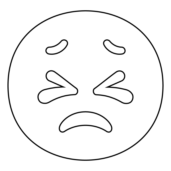 Persevering Face Emoji coloring page image