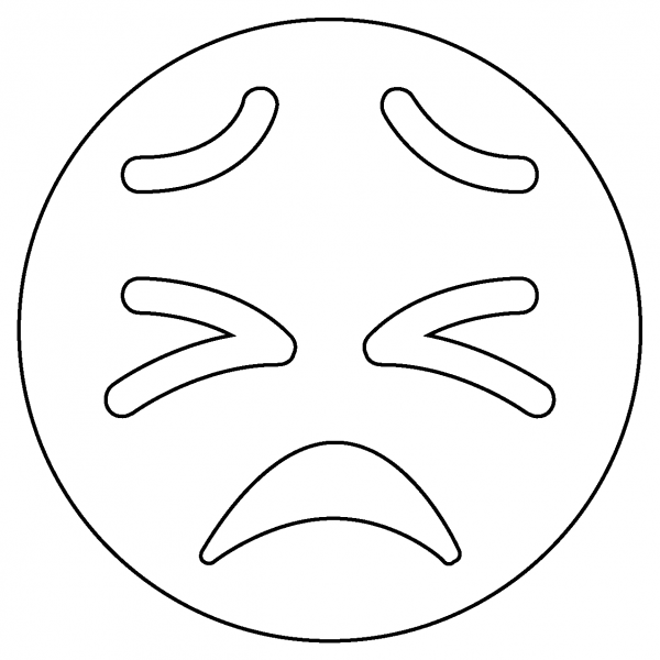 Persevering Face Emoji coloring page image