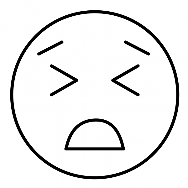 Persevering Face Emoji coloring page image