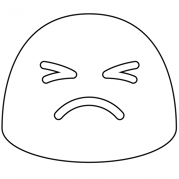 Persevering Face Emoji coloring page image