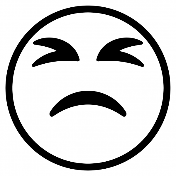 Persevering Face Emoji coloring page image