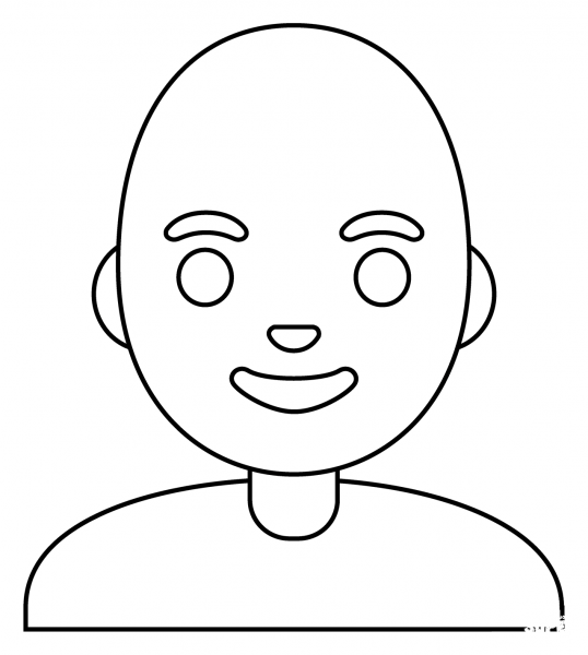 Person Bald Emoji coloring page image