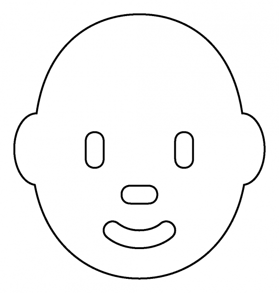 Person Bald Emoji coloring page image