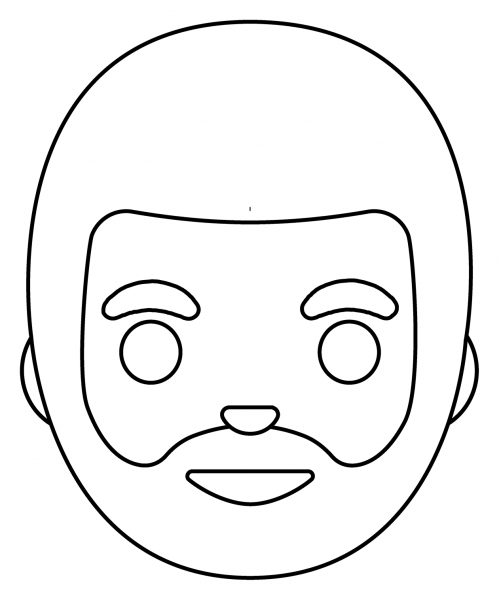 Person Beard Emoji coloring page image