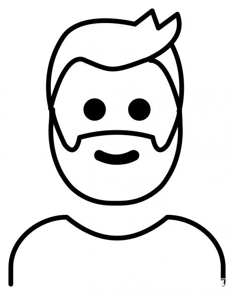 Person Beard Emoji coloring page image