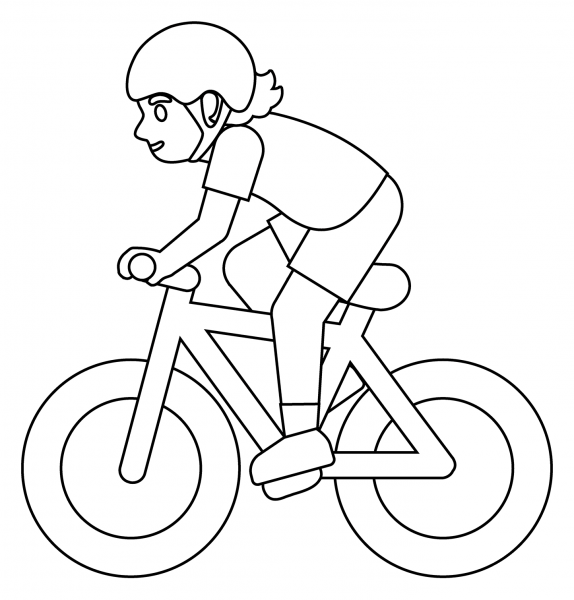 Person Biking Emoji coloring page image