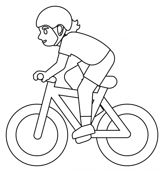 Person Biking Emoji coloring page image