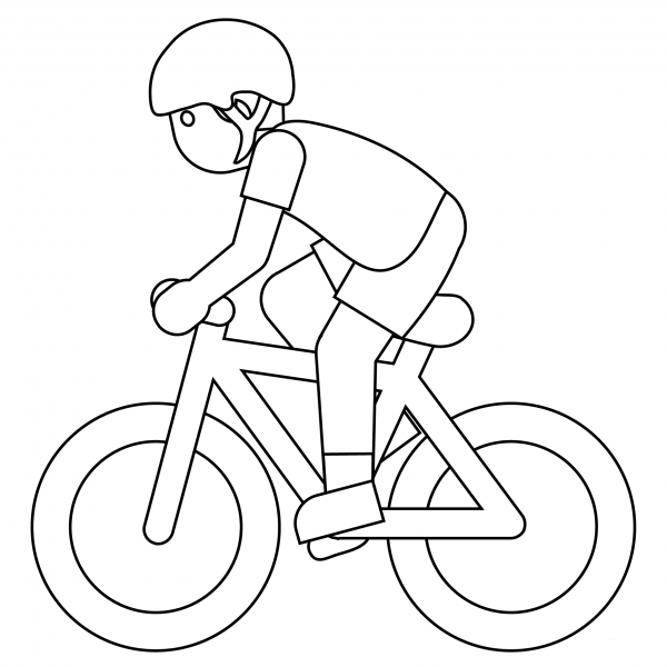 Person Biking Emoji coloring page image