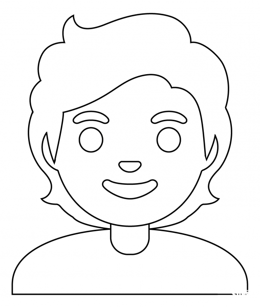 Person Blond Hair Emoji coloring page image