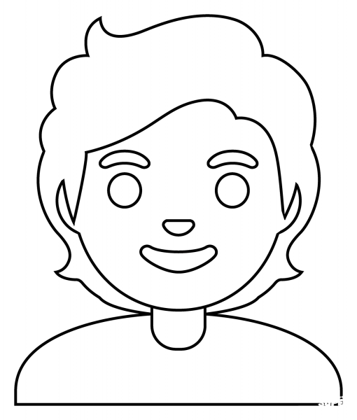Person Blond Hair Emoji coloring page image