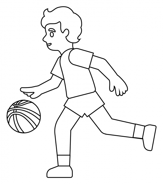 Person Bouncing Ball Emoji coloring page image