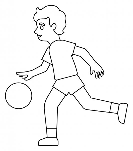 Person Bouncing Ball Emoji coloring page image