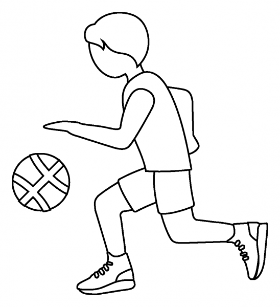 Person Bouncing Ball Emoji coloring page image