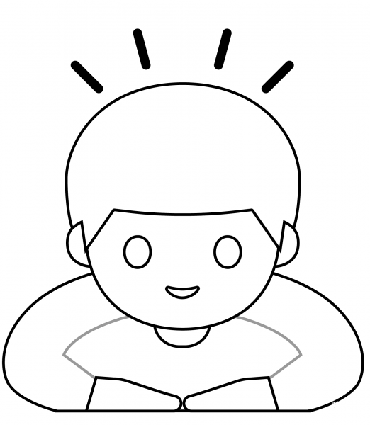Person Bowing Emoji coloring page image