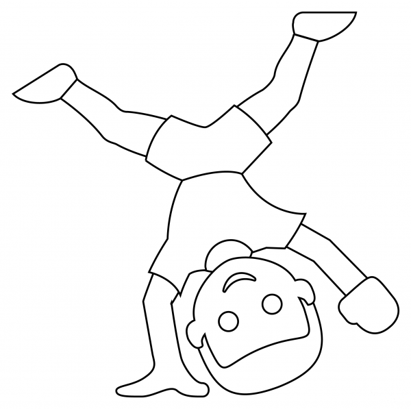 Person Cartwheeling coloring page image