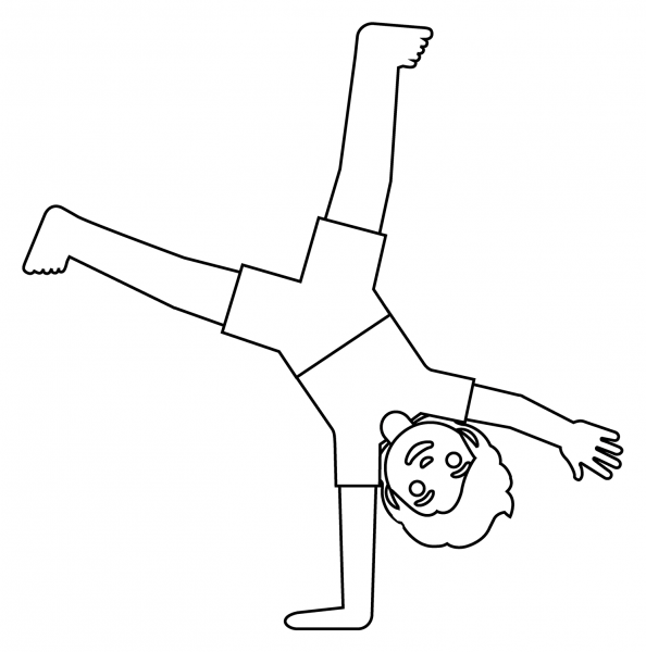 Person Cartwheeling Emoji coloring page image