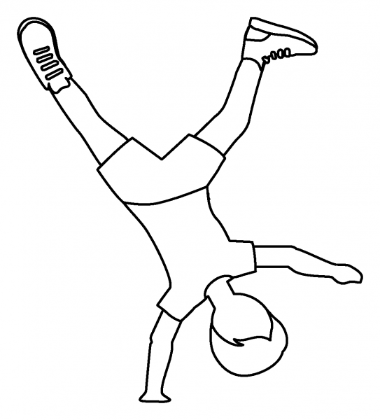 Person Cartwheeling Emoji coloring page image