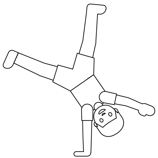 Person Cartwheeling Emoji coloring page image