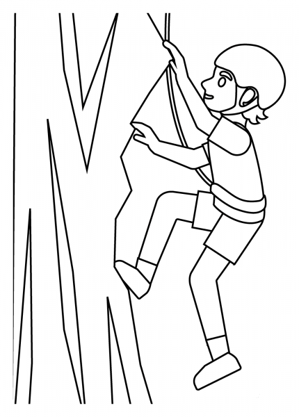 Person Climbing Emoji coloring page image