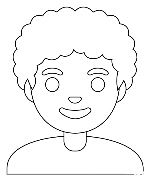 Person Curly Hair Emoji coloring page image