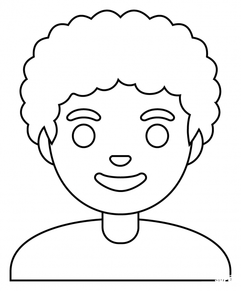 Person Curly Hair Emoji coloring page image