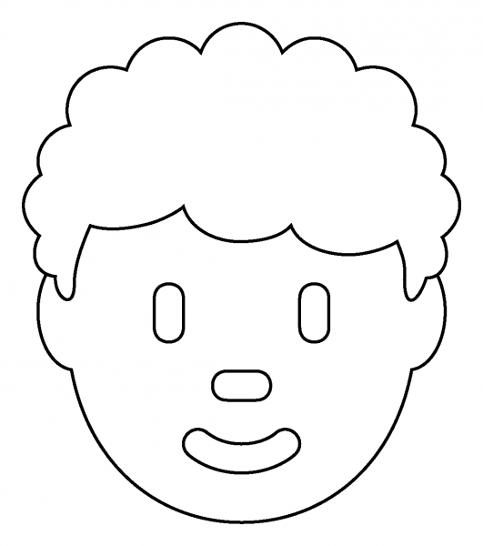 Person Curly Hair Emoji coloring page image