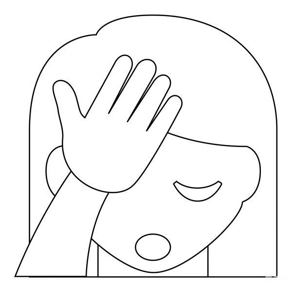 Person Facepalming coloring page image