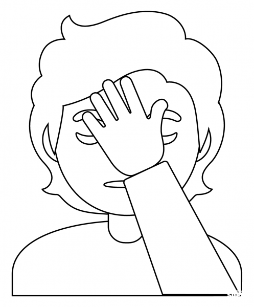 Person Facepalming Emoji coloring page image