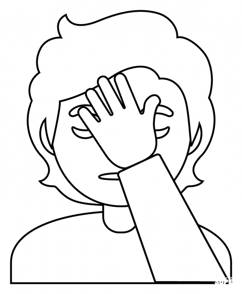 Person Facepalming Emoji coloring page image