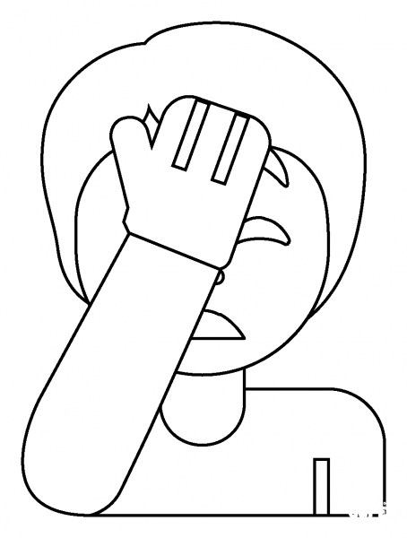 Person Facepalming Emoji coloring page image