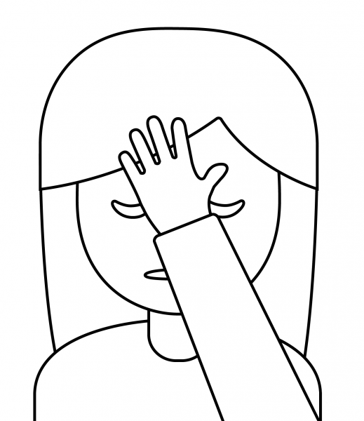 Person Facepalming Emoji coloring page image