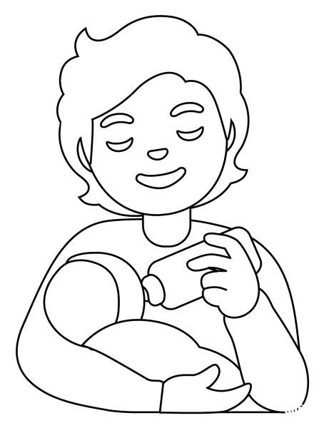 Person Feeding Baby Emoji coloring page image