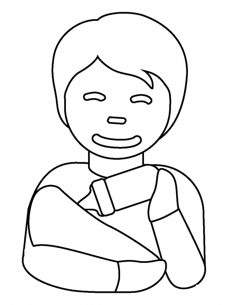 Person Feeding Baby Emoji coloring page image