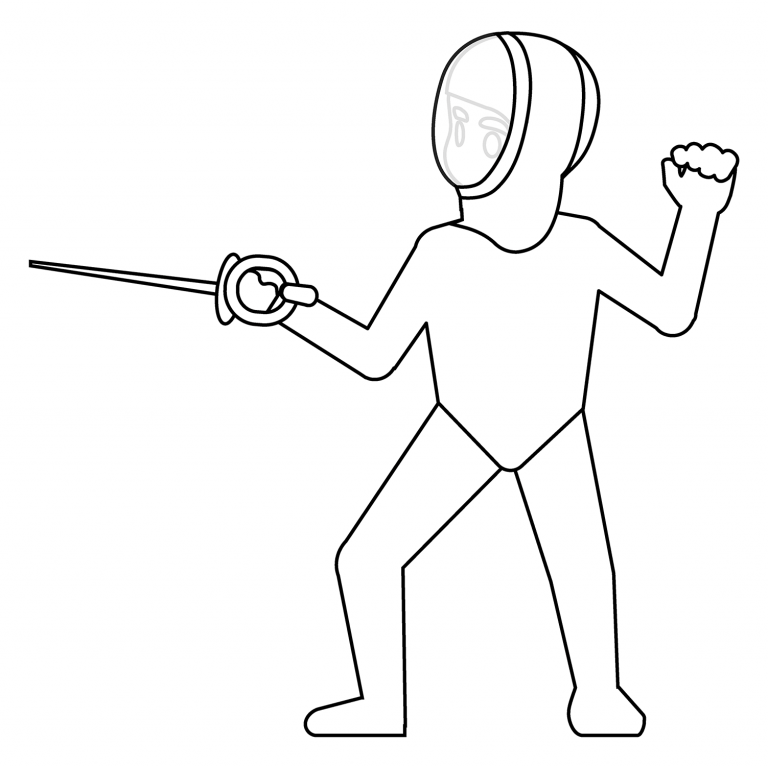 Person Fencing Emoji coloring page - ColouringPages