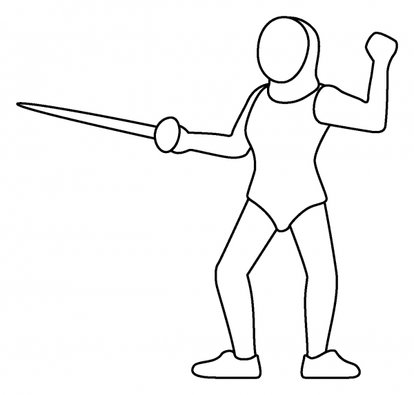 Person Fencing Emoji coloring page image