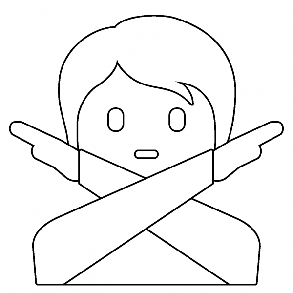 Person Gesturing No Emoji coloring page image