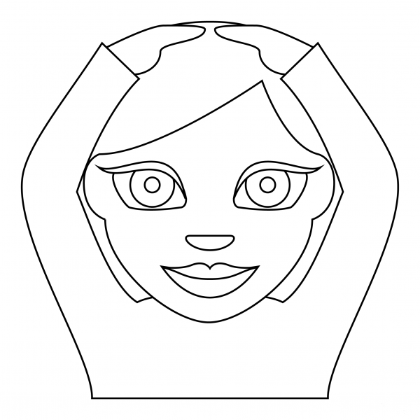 Person Gesturing Ok coloring page image